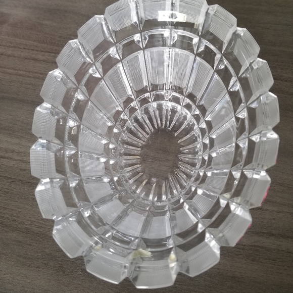 Vintage Oblong Etched 24% Lead Crystal Bowl - Picture 5 of 11